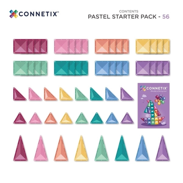 Starter Pack Magnetbausteine Pastel - 56 Teile (lieferbar ab 26.9)