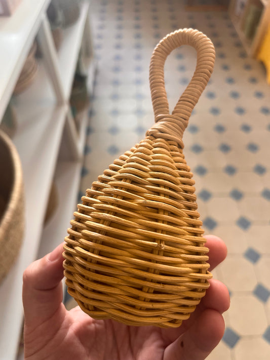 B-Ware / Rattan Rassel mit Glocke