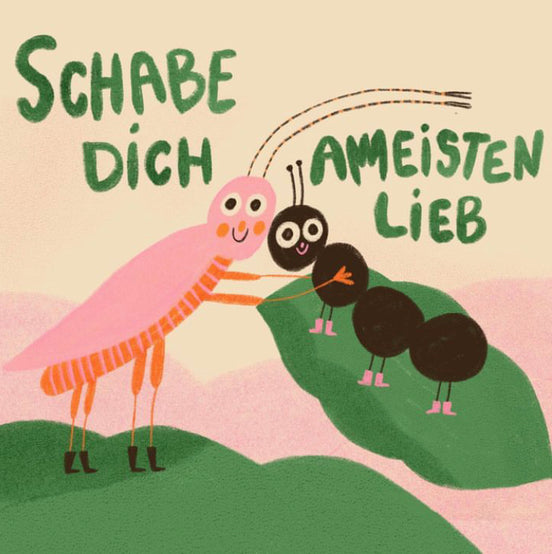 Postkarte Schabe dich lieb