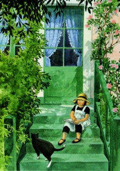 Postkarte Linnea im Garten