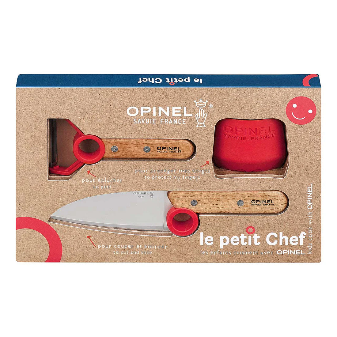 Kinder Küchen-Set (scharf) Le Petit Chef 3-teilig Sparschäler + Kochmesser + Fingerschutz