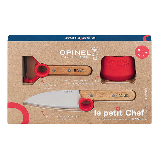 Kinder Küchen-Set (scharf) Le Petit Chef 3-teilig Sparschäler + Kochmesser + Fingerschutz