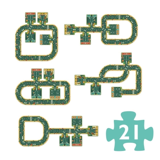 Bodenpuzzle Straßen, 21 Teile