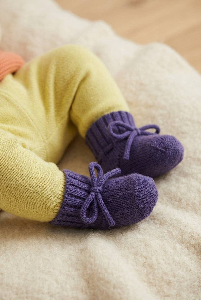 Booties aus Merinowolle (0-6 Mo), Traube