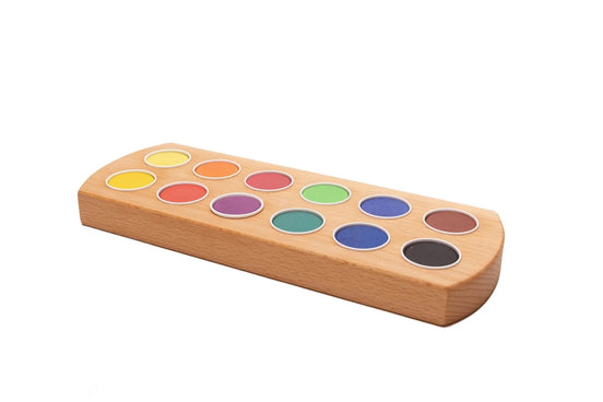 Holzpalette für Wasserfarbe inkl. 12 Farben