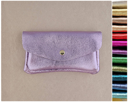 Maxi Geldbörse aus Leder, flieder