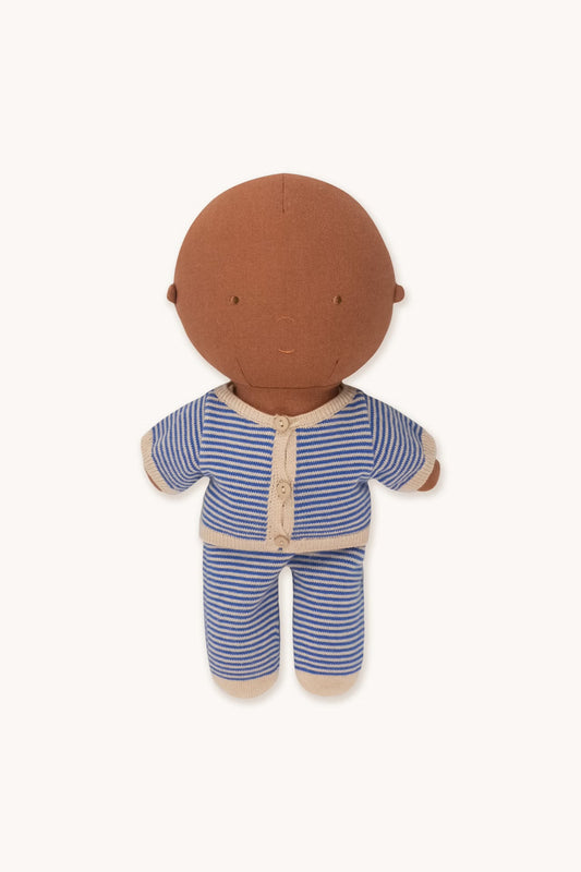 Gommu Cardigan, gestreift Blau