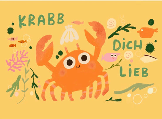 Postkarte Krabb dich lieb