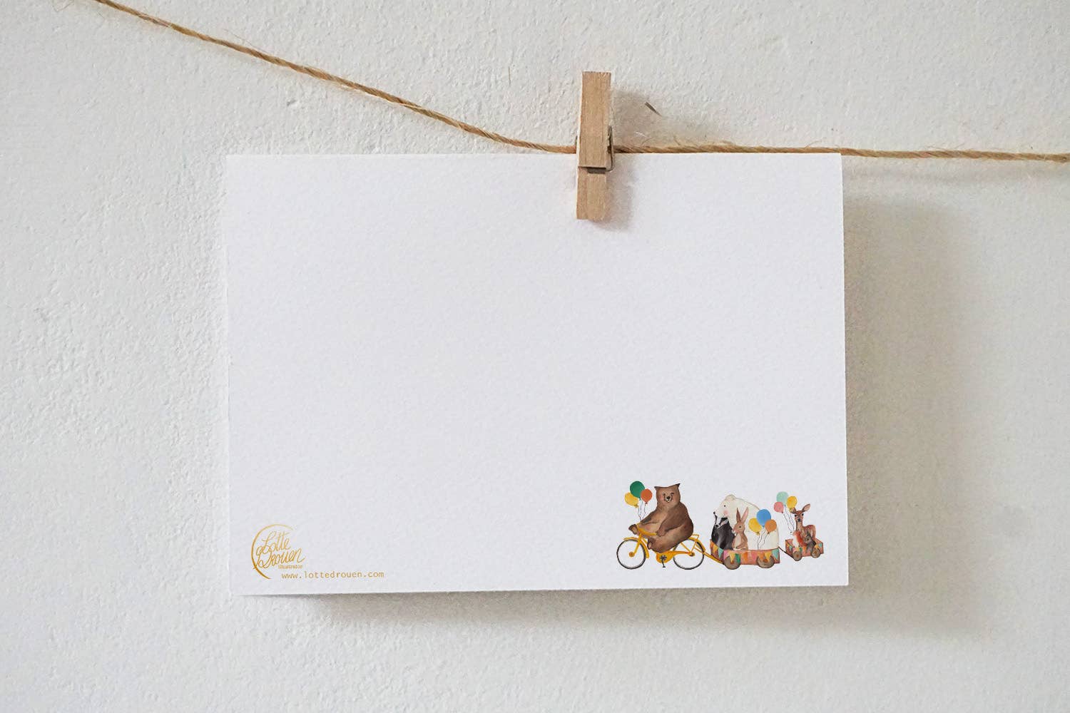 Postkarte Zug mit Tieren