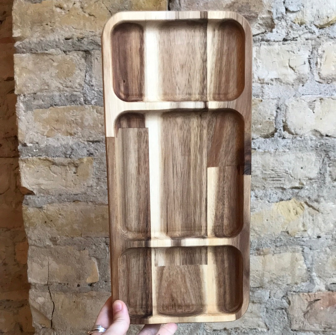 Sortier-Tablett aus Holz
