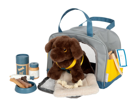 Hund mit Pflege-Set