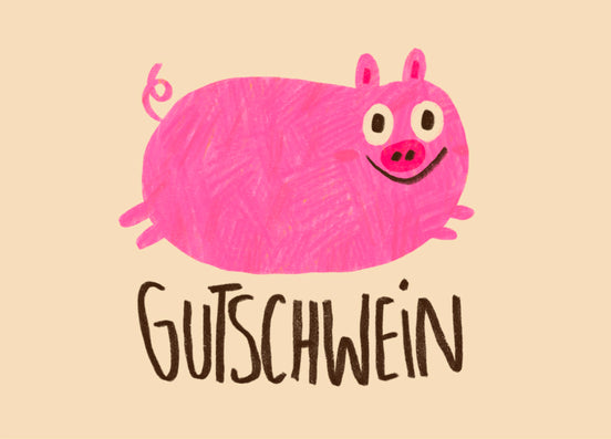 Postkarte Gutschwein