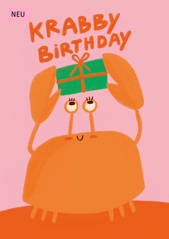 Postkarte Krabby Birthday