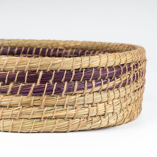 Korb-Tablett rund, bordeaux 27cm