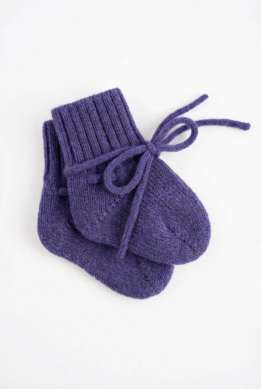 Booties aus Merinowolle (0-6 Mo), Traube