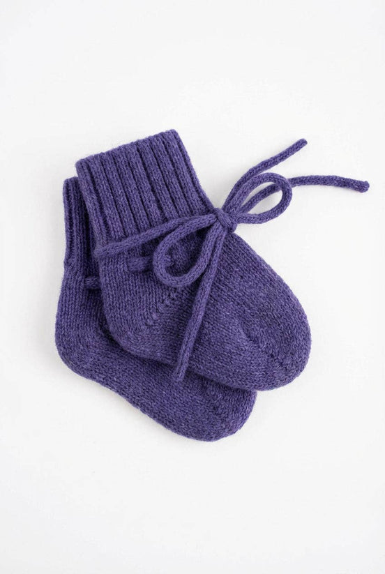 Booties aus Merinowolle (0-6 Mo), Traube