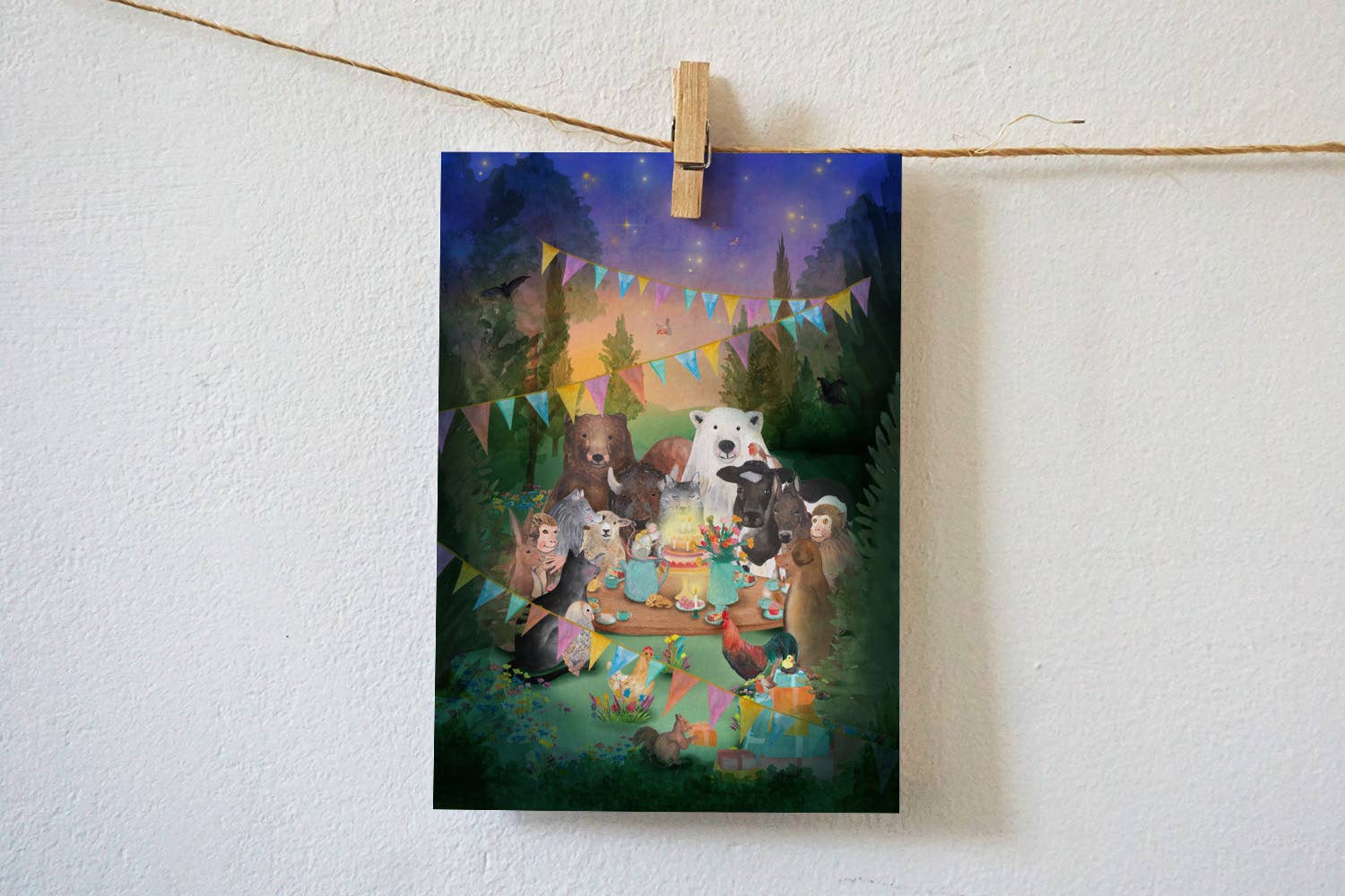 Postkarte Geburtstag im Wald (hoch)