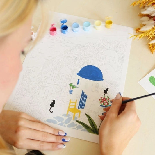 DIY Set Malen nach Zahl SANTORINI • für Erwachsenen