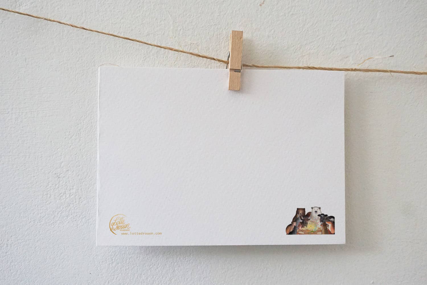 Postkarte Gemeinsam Essen mit Lampions
