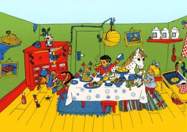 Postkarte Pippi Langstrumpf, Party