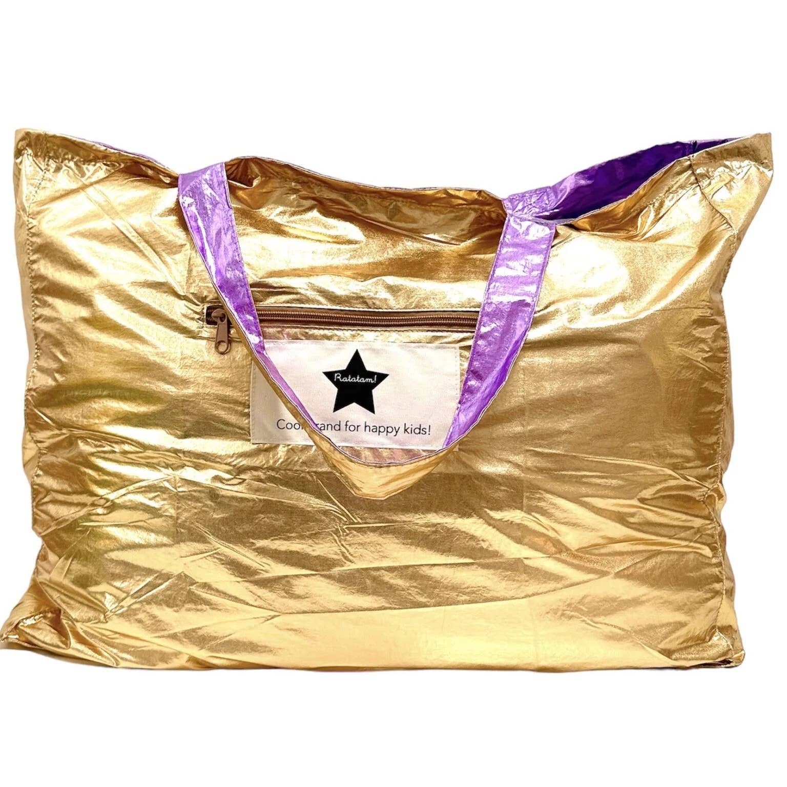 Wendetasche glänzend, Gold/Lila