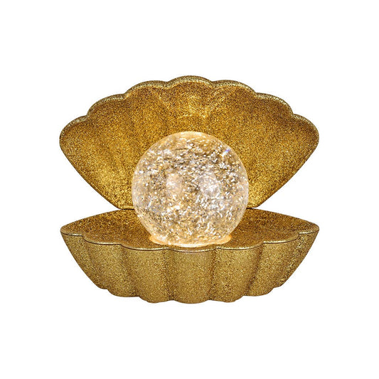 Goldene Muschel Lampe mit Glitzer