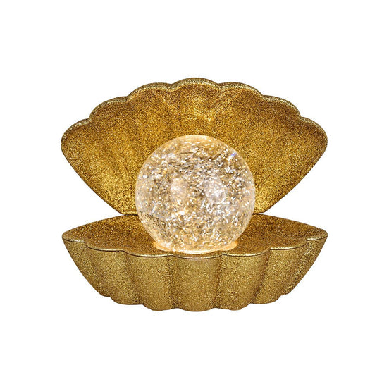 Muschel Lampe, Gold mit Glitzer