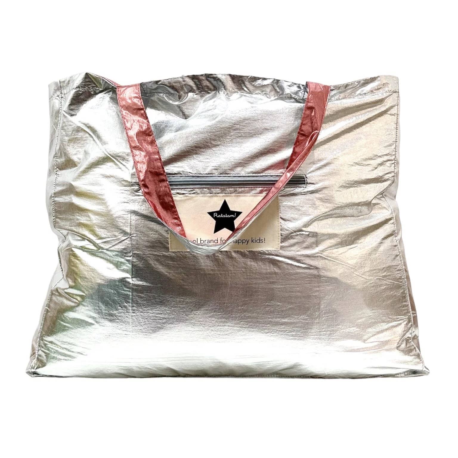 Wendetasche glänzend, Pink/Silber
