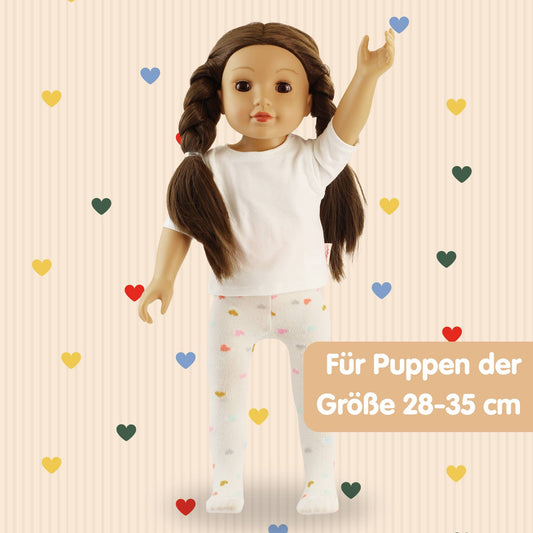 Strumpfhose und Socken für Puppen „Herz-Konfetti''