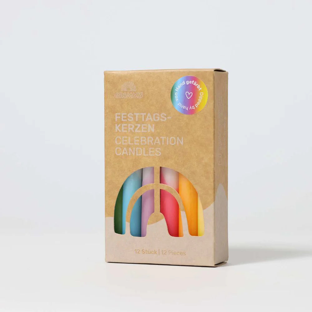 Festtag Kerzen Dip-Dye Regenbogen 12 Stk.