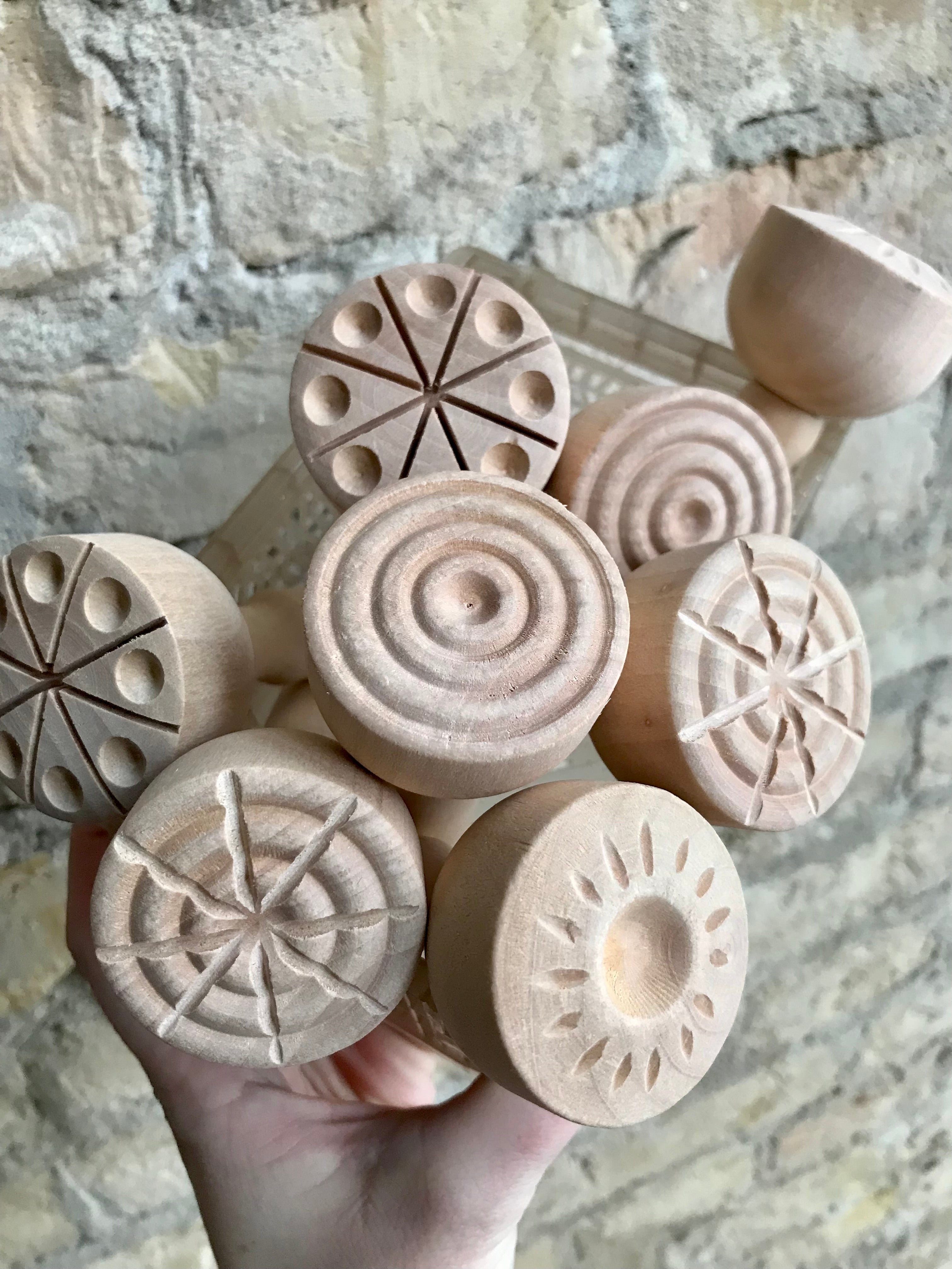 Holzstempel für Knete und Sand, 4er Set