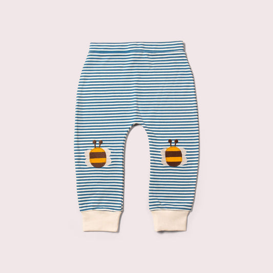 Hose mit Knieverstärkung, gestreift mit Bienen (lieferbar ca. 20.5)