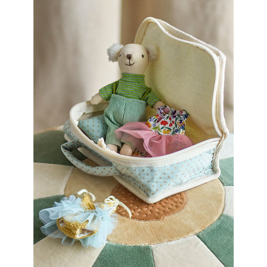 Stoffpuppe Lara im Koffer, 15cm