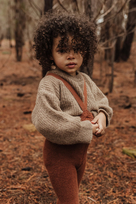 Legging mit Trägern TEDDY, Cinnamon footless