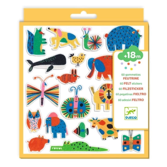 60 Filzsticker - Überall Tiere