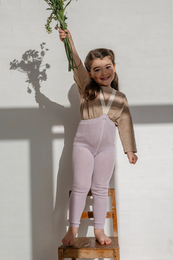Legging mit Trägern, Creamy Lavender footless