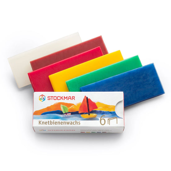 Knete aus Bienenwachs, 6 Farben