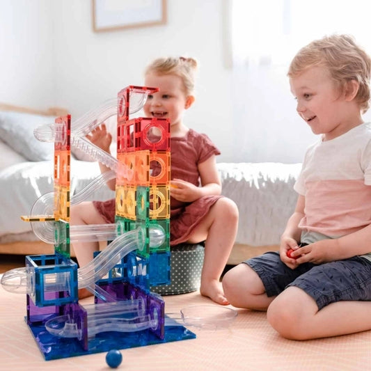 Kugelbahn Magnetbausteine Rainbow - 92 Teile
