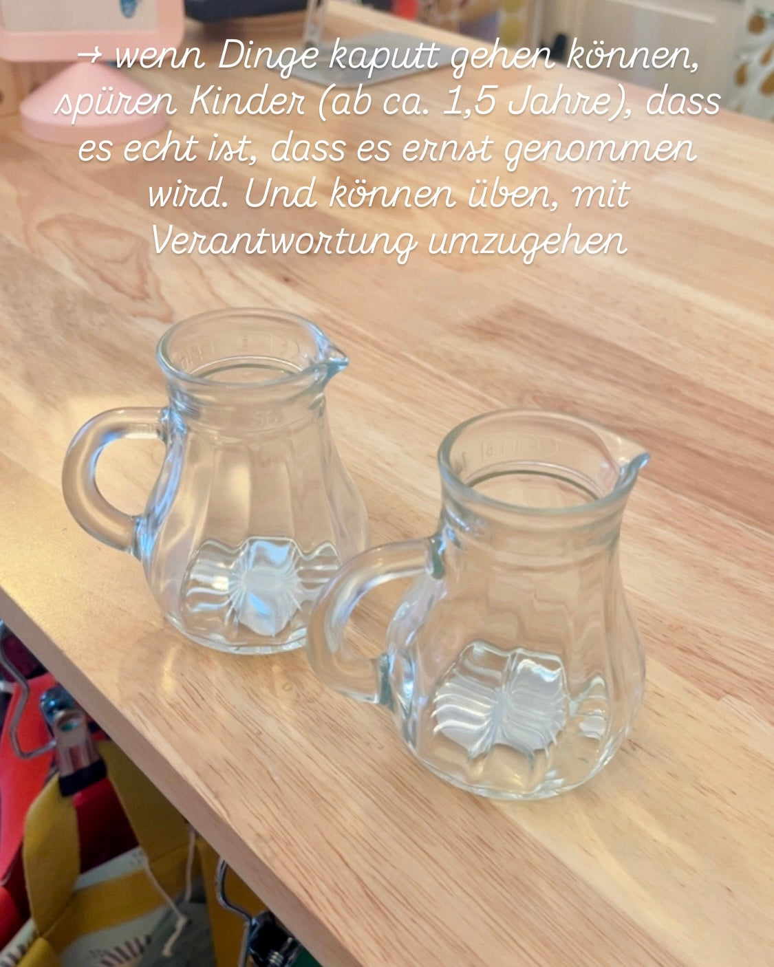 Kleiner Krug aus Glas, 125ml – Miteinander wachsen