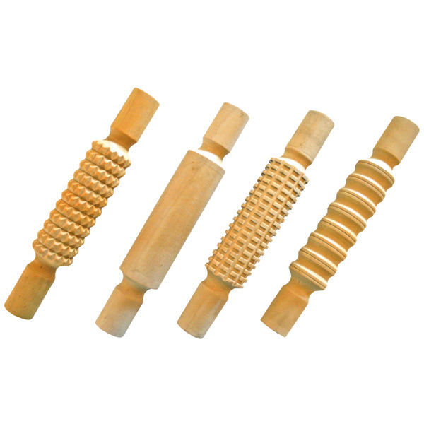 Nudelholz mit Mustern, 4er Set
