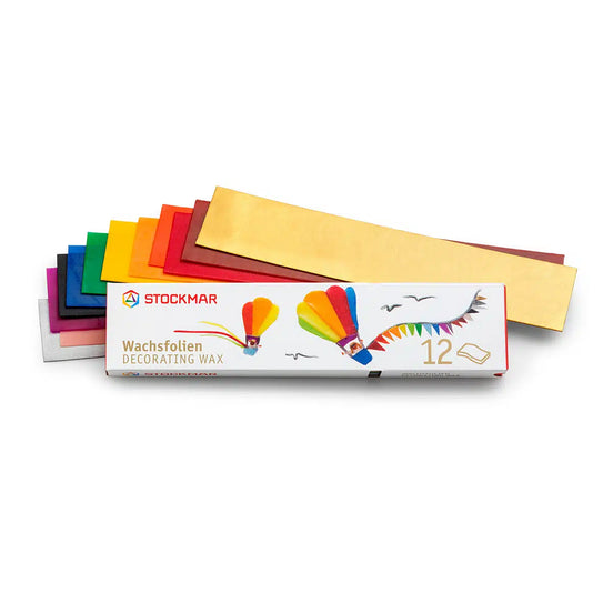 Wachsfolien 12 Farben, 200x40 mm