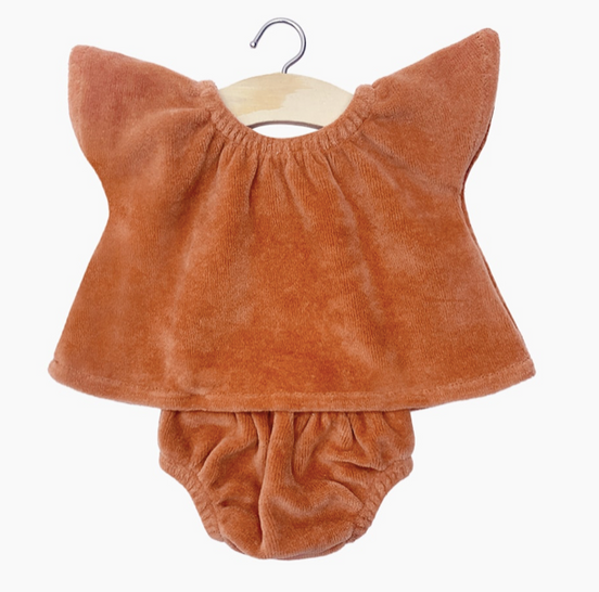Bloomer und Top aus Nicki Stoff, Marsala