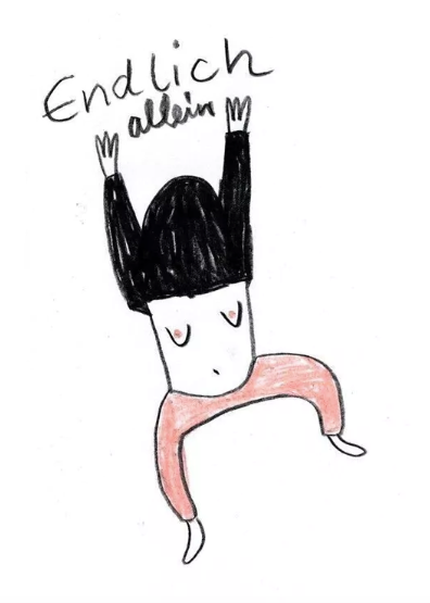 Postkarte Endlich allein