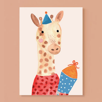 Postkarte zur Einschulung *Giraffe*