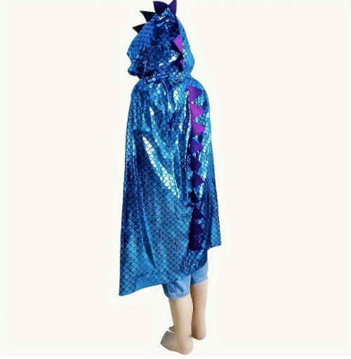 Kostüm Umhang Dino, blau