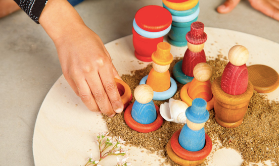 Holzmenschen Set in Sommer Farben