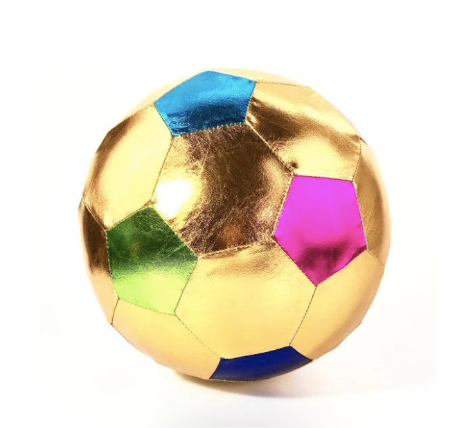 Stoffball Soccer bunt gold, 22cm
