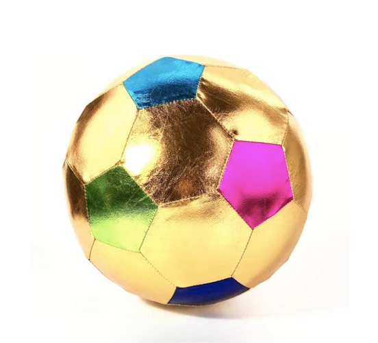 Stoffball Soccer bunt gold, 22cm