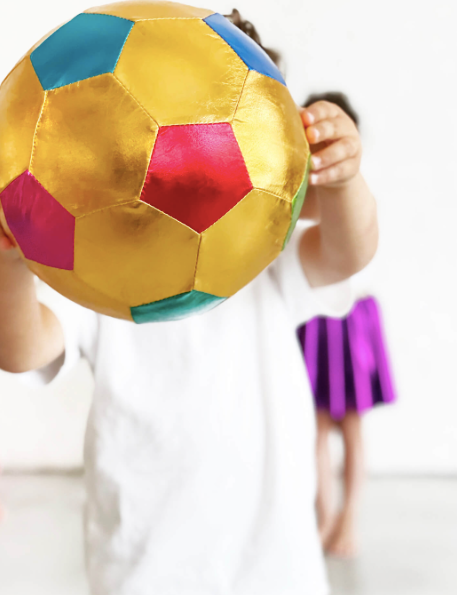 Stoffball Soccer bunt gold, 22cm