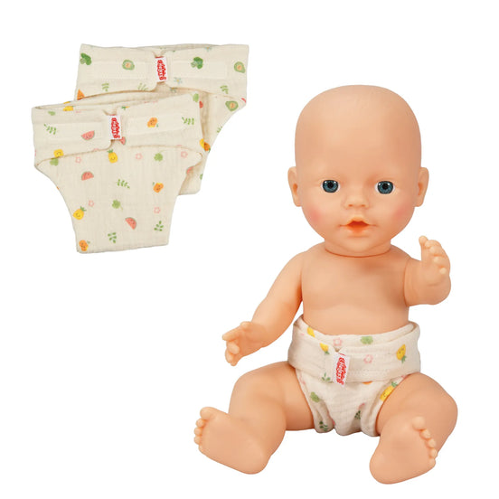Puppenwindeln aus Musselin, 2er Set